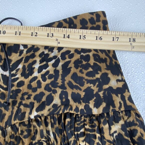 Western Boho Chic Cowgirl Multi Tiered Leopard Long Skirt Elastic Waist 12 VTG - Picture 8 of 11
